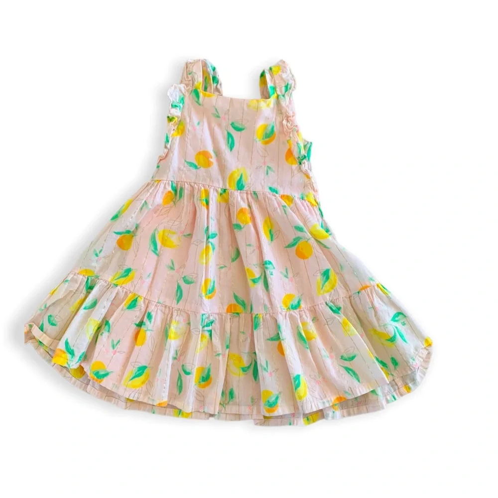 Oshkosh B'gosh Lemon Print Flutter Sleeve Lemon Dress 4T